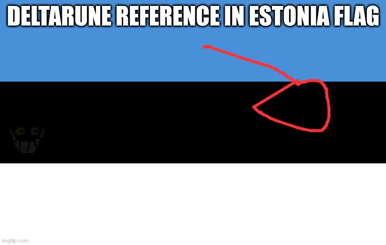 Shattering Misconceptions Estonia | DELTARUNE REFERENCE IN ESTONIA FLAG | image tagged in shattering misconceptions estonia | made w/ Imgflip meme maker