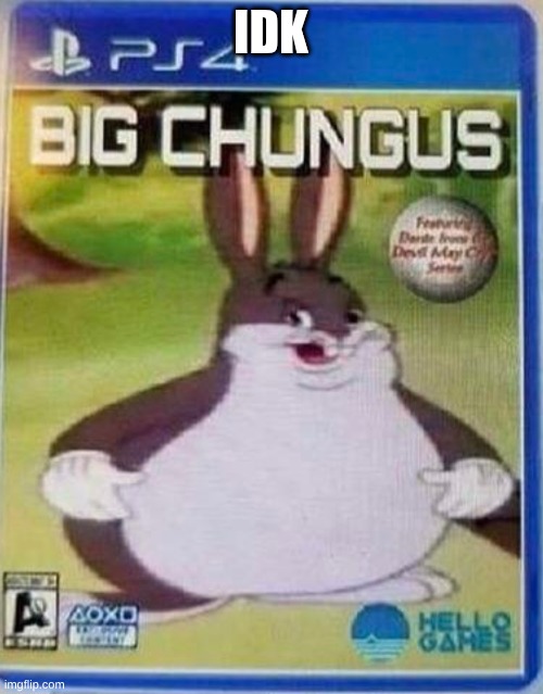 Big chungus | IDK | image tagged in big chungus | made w/ Imgflip meme maker