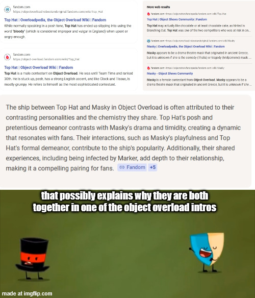 Go watch object overload and come back here | that possibly explains why they are both together in one of the object overload intros | image tagged in memes,object overload,ships | made w/ Imgflip meme maker