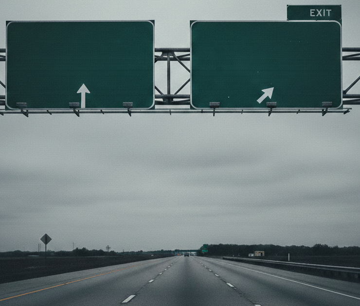 Highway with exit Blank Meme Template