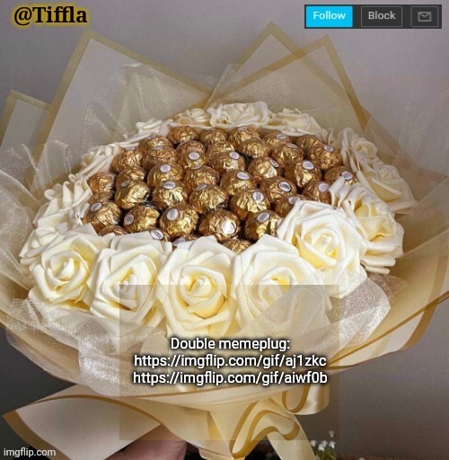 Double memeplug: https://imgflip.com/gif/aj1zkc https://imgflip.com/gif/aiwf0b | Double memeplug: https://imgflip.com/gif/aj1zkc https://imgflip.com/gif/aiwf0b | image tagged in tiffla valentine's day announcement template | made w/ Imgflip meme maker