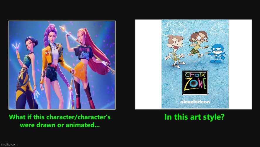 What if Huntrix Drawn in ChalkZone Style | image tagged in what if character drawn in art style,chalkzone,k-pop demon hunters,huntrix,different,cartoon | made w/ Imgflip meme maker