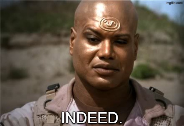 Teal'c | INDEED. | image tagged in teal'c | made w/ Imgflip meme maker