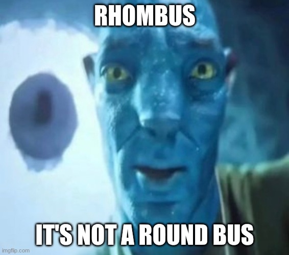 Avatar guy | RHOMBUS; IT'S NOT A ROUND BUS | image tagged in avatar guy | made w/ Imgflip meme maker