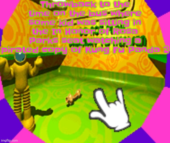 No stairway? Denied! | Throwback to the time on the bus where some kid was sitting in the In Honor of Rosa Parks seat watching a pirated copy of Kung Fu Panda 2 | image tagged in no stairway denied | made w/ Imgflip meme maker