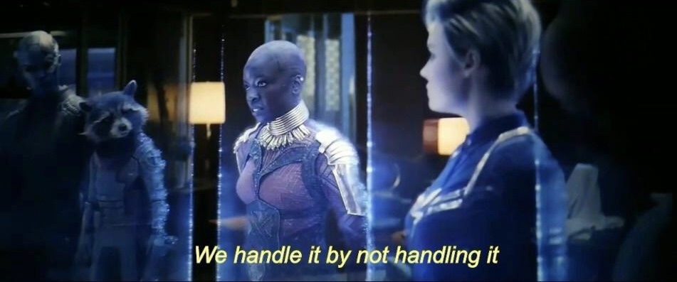 High Quality We Handle It By Not Handling It Blank Meme Template