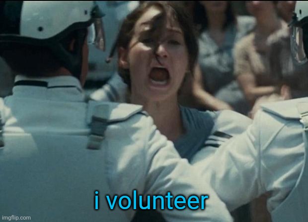I volunteer | i volunteer | image tagged in i volunteer | made w/ Imgflip meme maker