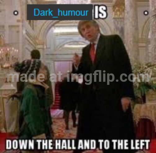 DARK HUMOR is down the hall and to the left | image tagged in dark humor is down the hall and to the left | made w/ Imgflip meme maker