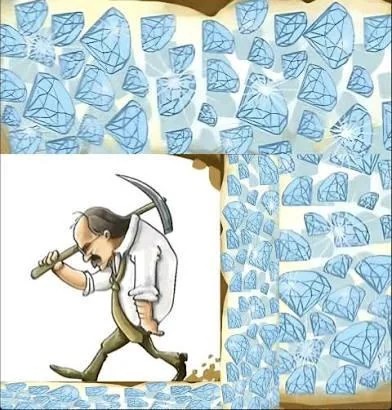 Mining all diamonds Blank Meme Template