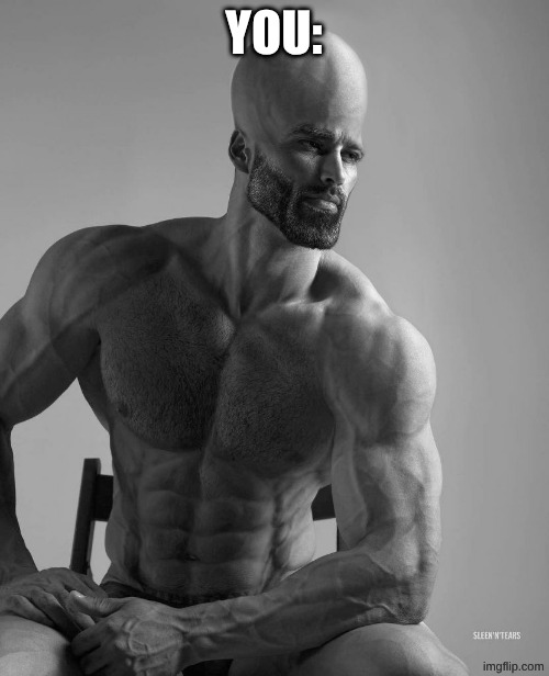 YOU: | image tagged in intelligent chad | made w/ Imgflip meme maker