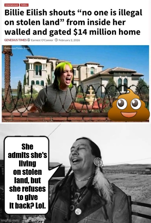 If it's stolen land give it back | She admits she's living on stolen land, but she refuses to give it back? Lol. | image tagged in indian laughing,hypocrite,stolen | made w/ Imgflip meme maker