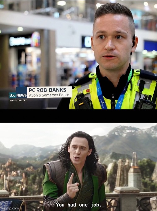 Rob Banks | image tagged in you had one job just the one,robber,banks,name | made w/ Imgflip meme maker