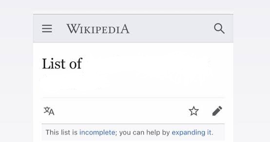 Wikipedia list Blank Meme Template