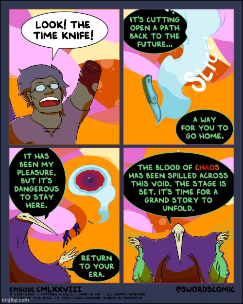 Wow! It's a Time Knife episode! Wow! It's a Time Knife episode! Wow! It's a Time Knife episode! Wow! It's a Time Knife episode! | image tagged in swords,time,knife,time travel,blood,chaos | made w/ Imgflip meme maker
