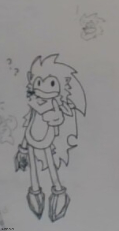 hands you the Sonic of confusion and pixellessness | image tagged in e | made w/ Imgflip meme maker