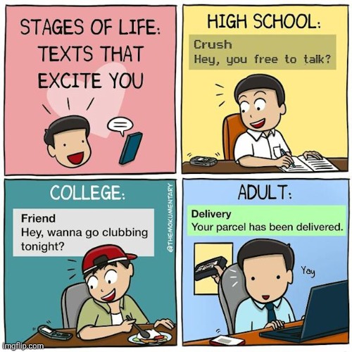 Such excitement | image tagged in excite,comics,comics/cartoons,high school,crush,college | made w/ Imgflip meme maker