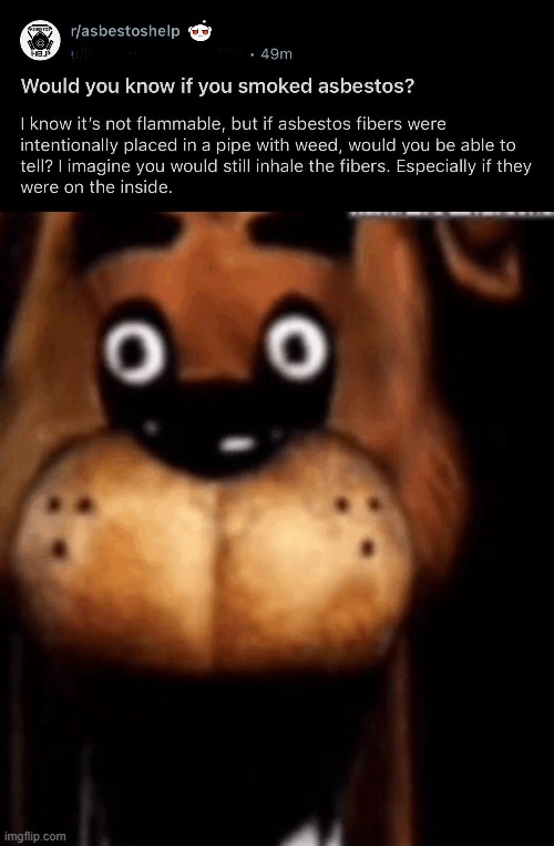 pretty sure you would tell first hit. | image tagged in freddy | made w/ Imgflip meme maker