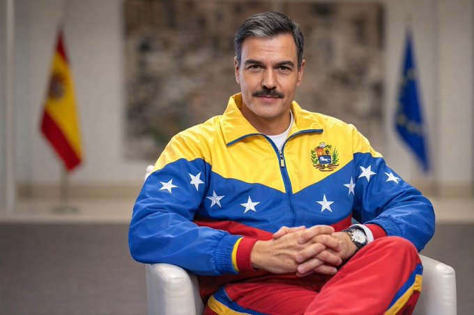 Pedro Sanchez socialist  Spain learn from Venezuela Blank Meme Template