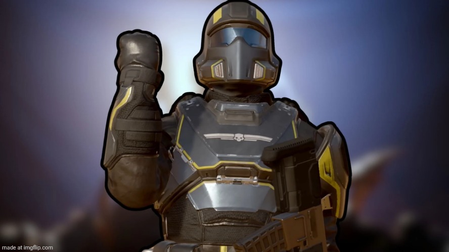 Helldiver salute | image tagged in helldiver salute | made w/ Imgflip meme maker