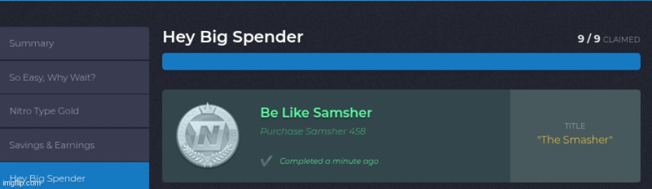 I know no one cares but I found a secret achievement in nitro type | image tagged in secret,achievement | made w/ Imgflip meme maker