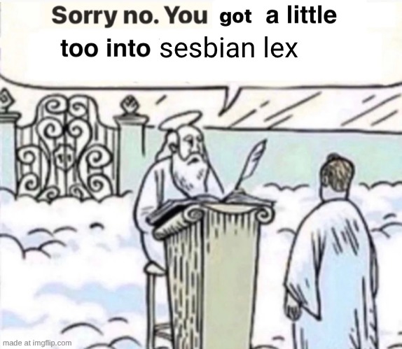 sesbian lex | sesbian lex | image tagged in you got a little too into x | made w/ Imgflip meme maker