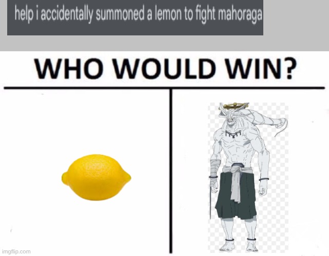 lemon solos | image tagged in memes,who would win,jjk | made w/ Imgflip meme maker