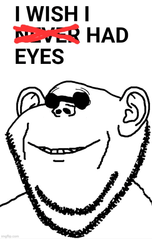 I WISH I HAD EYES Blank Meme Template