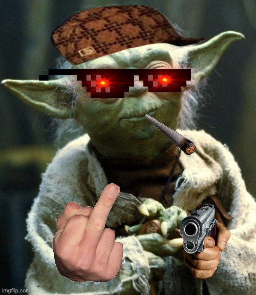 Yoda gangster Blank Meme Template