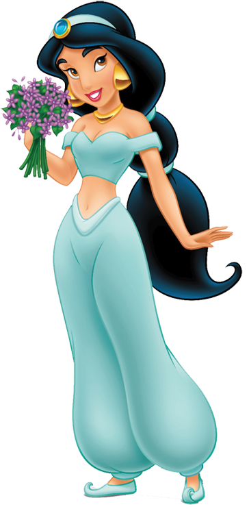 Princess Jasmine Holding Flowers of Bouquet Blank Meme Template