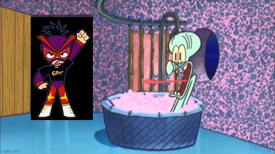 Uh-oh! Cindy Slam from Mucha Lucha breaks in Squidward's house and she's about to beat up Squidward! | image tagged in who dropped by squidward's house,cindy slam,mucha lucha,angry | made w/ Imgflip meme maker