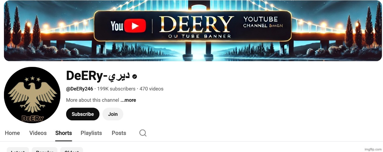 0/10 ai slop banner on a 199k sub channel that only reposts stolen clips | made w/ Imgflip meme maker