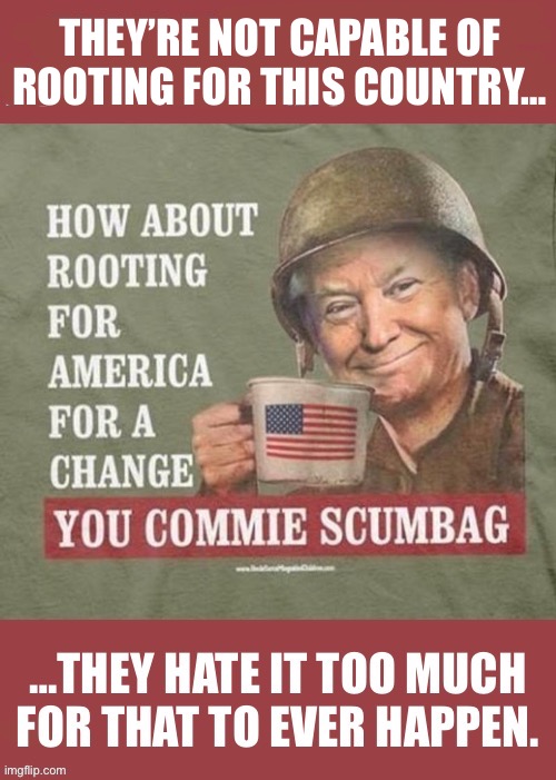 They’ve hated this country long before Trump ever became president… | THEY’RE NOT CAPABLE OF
ROOTING FOR THIS COUNTRY… | image tagged in political meme,president trump,commies,root for the country,they hate it,not capable | made w/ Imgflip meme maker