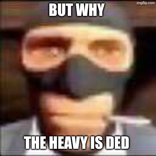 spi | BUT WHY THE HEAVY IS DED | image tagged in spi | made w/ Imgflip meme maker