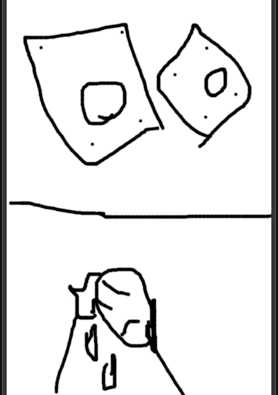 Two buttons but I drew it Blank Meme Template