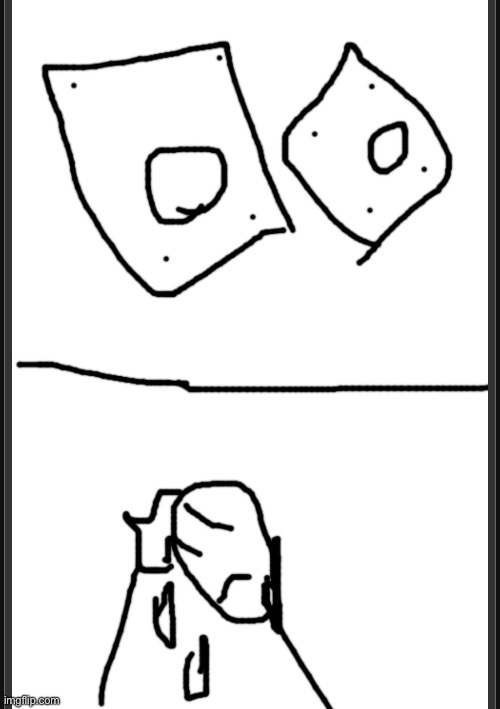 Day 2 of redrawing classic templates for no reason | image tagged in two buttons but i drew it,upvote for nothing at all to happen lol | made w/ Imgflip meme maker