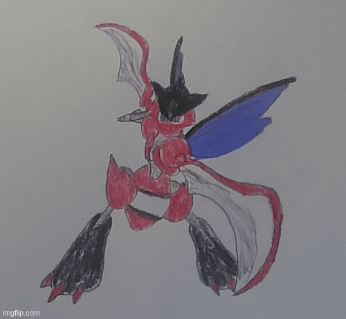 Scyther as sideswipe | image tagged in gifs,pokemon,transformers,art | made w/ Imgflip images-to-gif maker