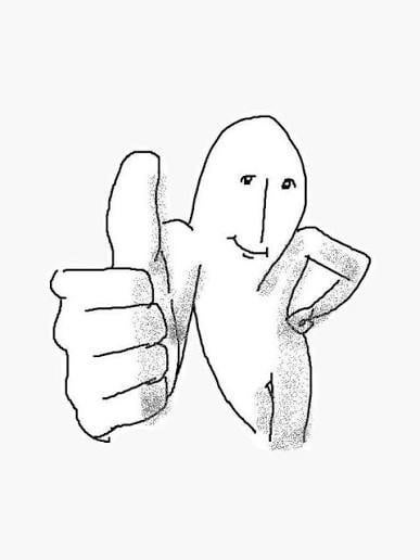 Thumbs Up Drawing Guy Blank Meme Template