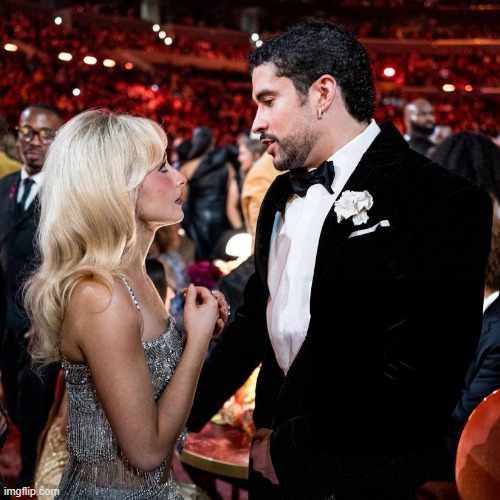 Sabrina and Bad Bunny Grammys | image tagged in grammys,music | made w/ Imgflip meme maker