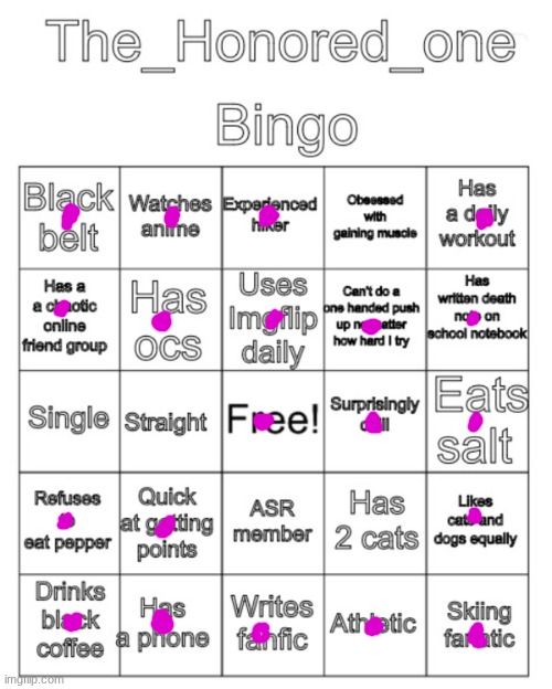 The_Honored_One bingo | image tagged in the_honored_one bingo | made w/ Imgflip meme maker