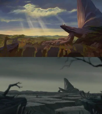 Pride rock before after Blank Meme Template