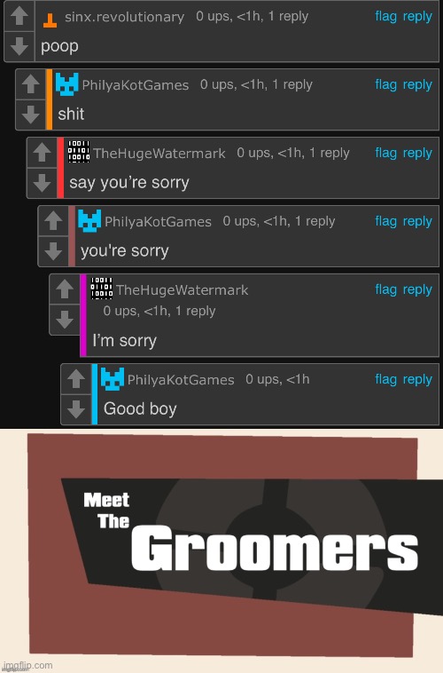 I’m kidding guys I know it’s a joke | image tagged in meet the groomers blank | made w/ Imgflip meme maker