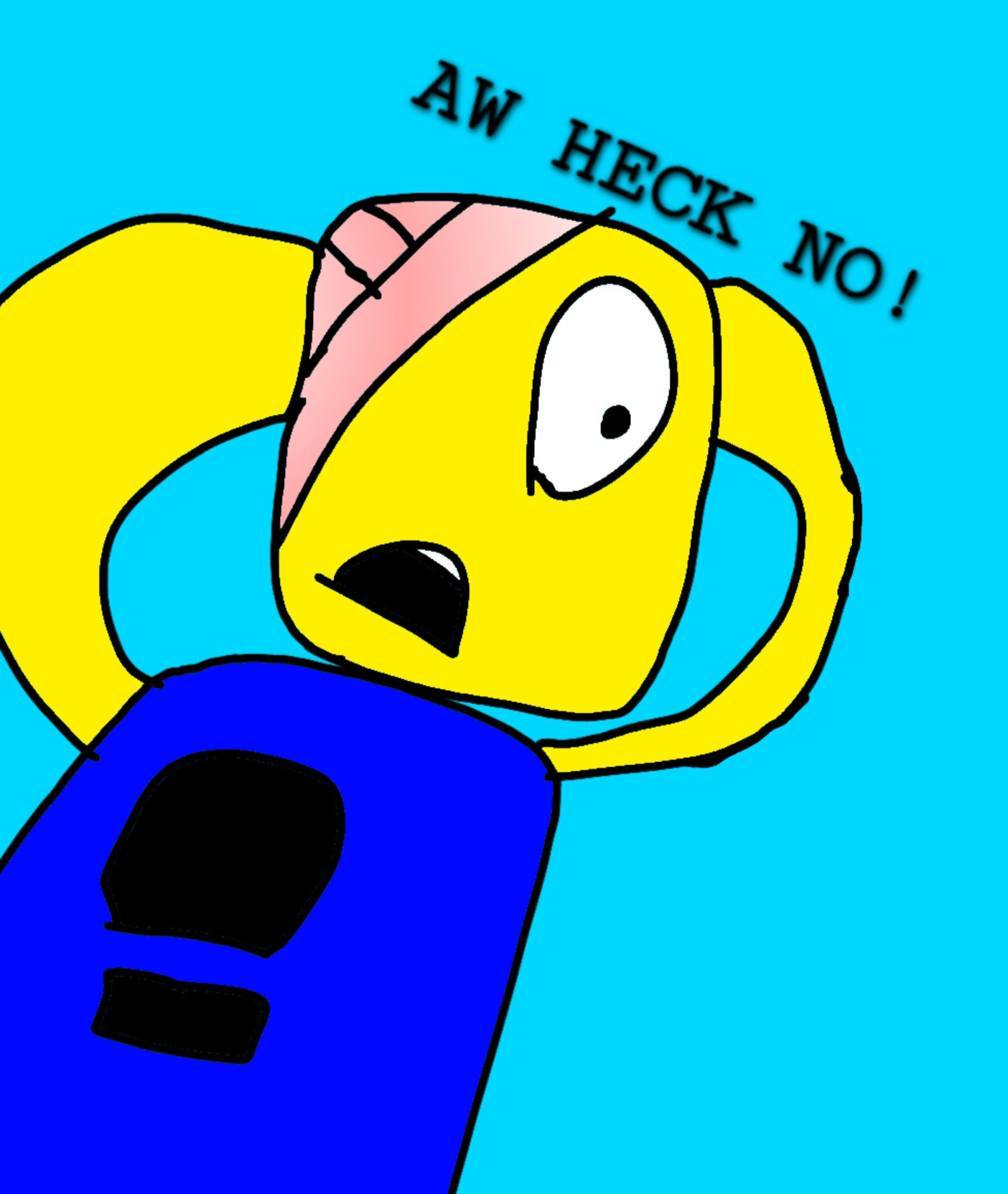 Noob Aw Heck No! Blank Meme Template