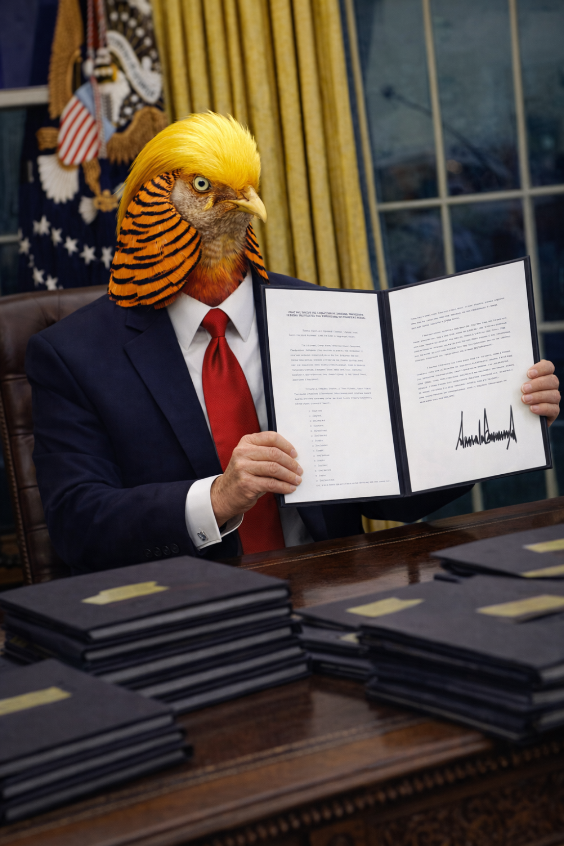 Trump Golden Pheasant Blank Meme Template