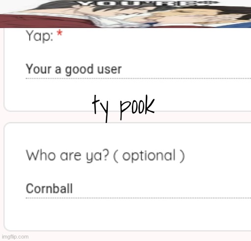 ty pook | made w/ Imgflip meme maker