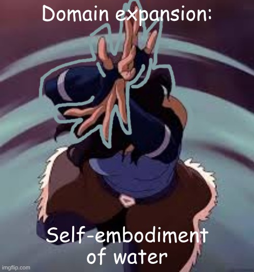 Domain of korra | Domain expansion:; Self-embodiment of water | image tagged in fun,jujutsu kaisen,avatar the last airbender,the legend of korra | made w/ Imgflip meme maker