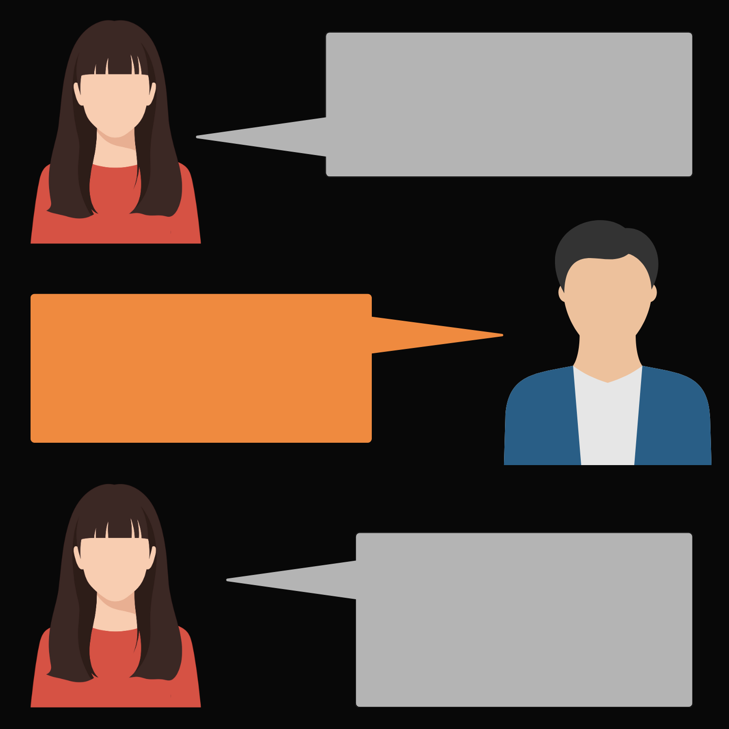 Conversation between a woman and a man Blank Meme Template