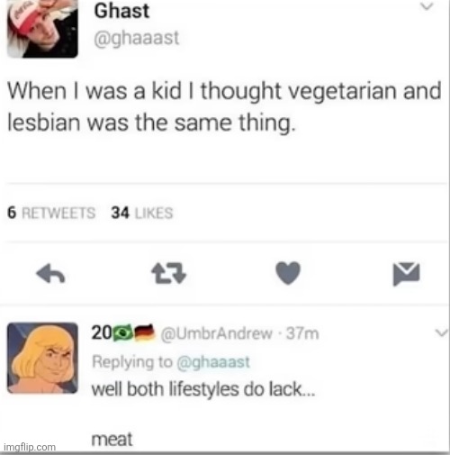 image tagged in lesbian,vegetarian,meat,penis,comments,funny | made w/ Imgflip meme maker