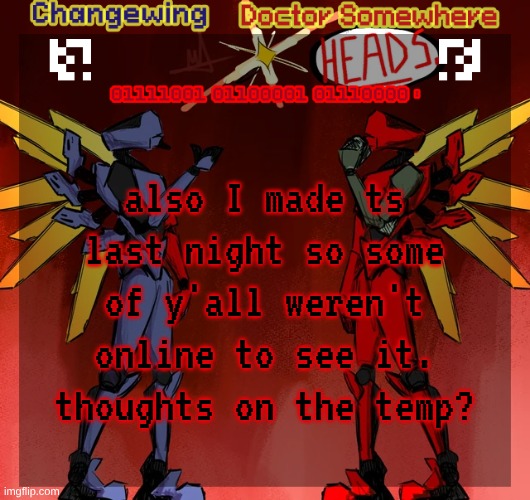 Changewing & Doctor Somewhere Ultrakill shared template | also I made ts last night so some of y'all weren't online to see it. thoughts on the temp? | image tagged in changewing doctor somewhere ultrakill shared template | made w/ Imgflip meme maker