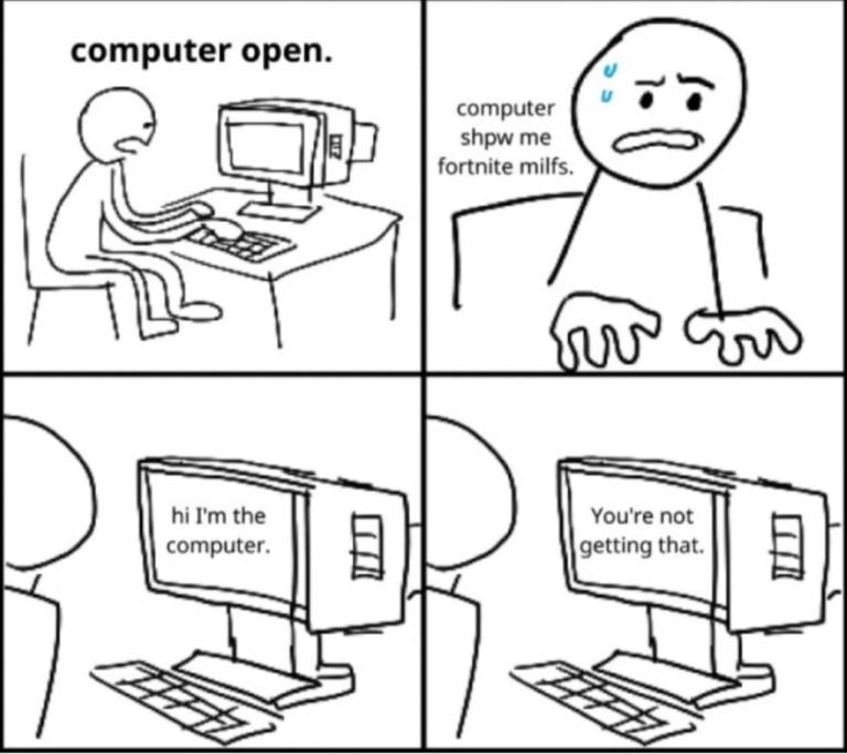 Computer Open Blank Meme Template