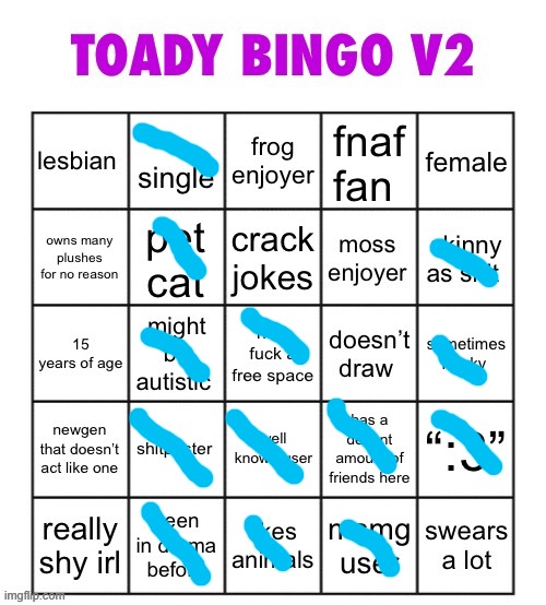 toady bingo v2 | image tagged in toady bingo v2 | made w/ Imgflip meme maker